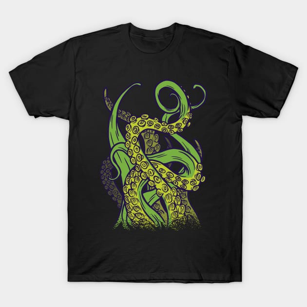 Green Tentacles T-Shirt by TeeNoir